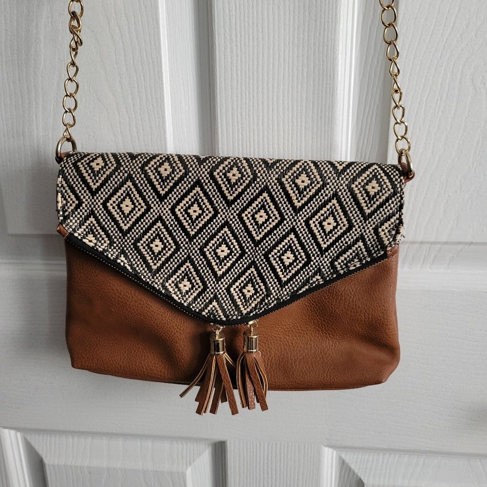 Call It Spring Diamond Pattern Boho Crossbody Bag